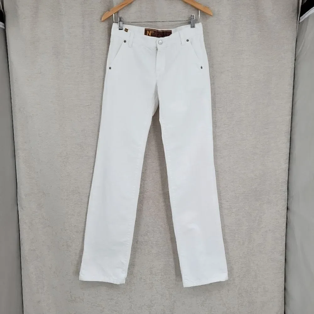 Notify Italian Men's White Straight Leg Jeans ( Tall 35